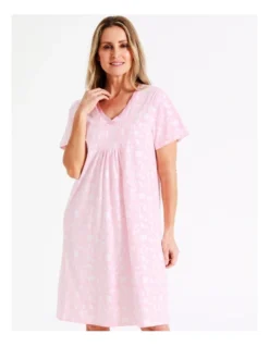 SOHO Short Length Nightie In Pink -SOHO Shop 943552990 943653160 4 720x928