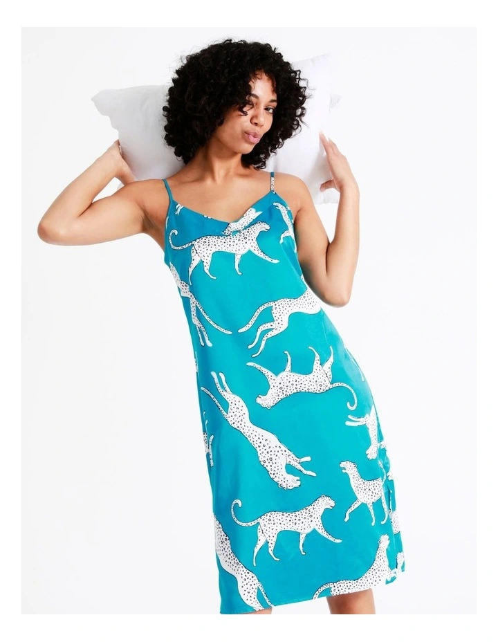 Chloe & Lola Satin Chemise In Teal 3 Chloe & Lola Satin Chemise In Teal - Image 3