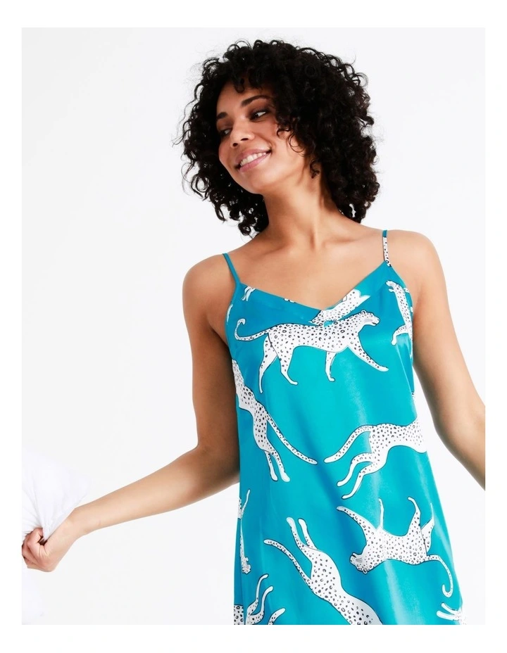 Chloe & Lola Satin Chemise In Teal 5 Chloe & Lola Satin Chemise In Teal - Image 5