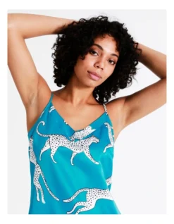 Chloe & Lola Satin Chemise In Teal 13 Chloe & Lola Satin Chemise In Teal -SOHO Shop 943553890 7 720x928