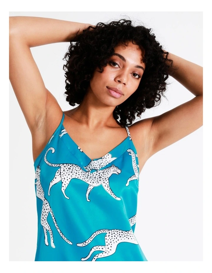 Chloe & Lola Satin Chemise In Teal 7 Chloe & Lola Satin Chemise In Teal - Image 7