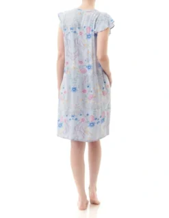 Nicolette Flutter Sleeve Short Nightie In Blue -SOHO Shop 943856380 3 720x928