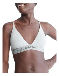 Calvin Klein Embossed Icon Cotton Triangle Bralette In Grey 8 Calvin Klein Embossed Icon Cotton Triangle Bralette In Grey -SOHO Shop 945687340 945792640 4 1 720x928