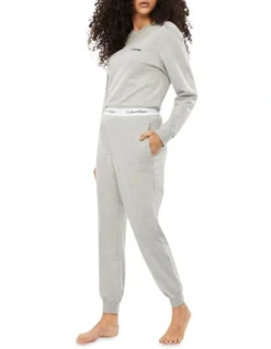 Calvin Klein Modern Cotton Lounge Jogger In Grey Heather