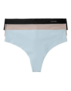 Calvin Klein Invisibles Thong Briefs 3 Pack In Assorted
