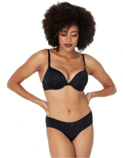 My Fit FMO Smooth Graduated Plunge Bra In Black