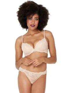 My Fit Lace Graduated Push Up Plunge Bra In Frappe