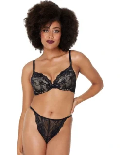 My Fit Lace Tanga In Black