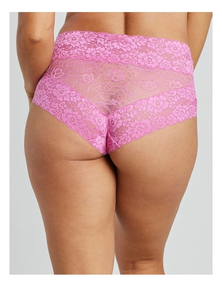 Lace High Rise Brief In Ibis Rose 2 Lace High Rise Brief In Ibis Rose - Image 2