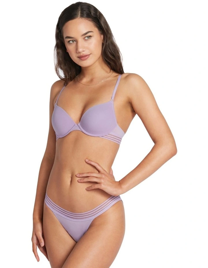 Stripe Elastic & Papertouch Cheeky Pant In Chalk Violet 2 Stripe Elastic & Papertouch Cheeky Pant In Chalk Violet - Image 2