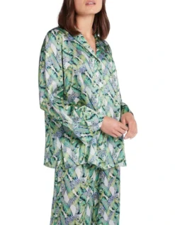 Heloise Silk Pyjama Blouse In Ivory Multi