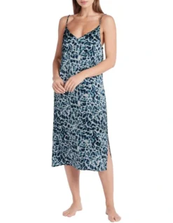 Jain Silk Sleep Dress In Midnight Multi