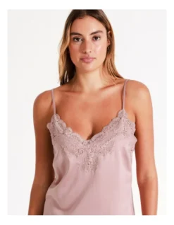 Chloe & Lola Satin Lace Chemise In Dusty Pink -SOHO Shop 958165390 4 720x928