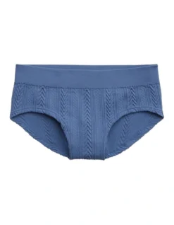 Aerie Seamless Cable Boybrief Underwear In Blue