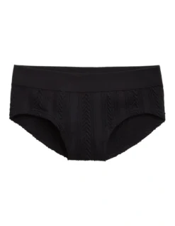 Aerie Seamless Cable Boybrief Underwear In Black
