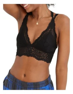 Aerie Fa La Lace Padded Bralette In Black