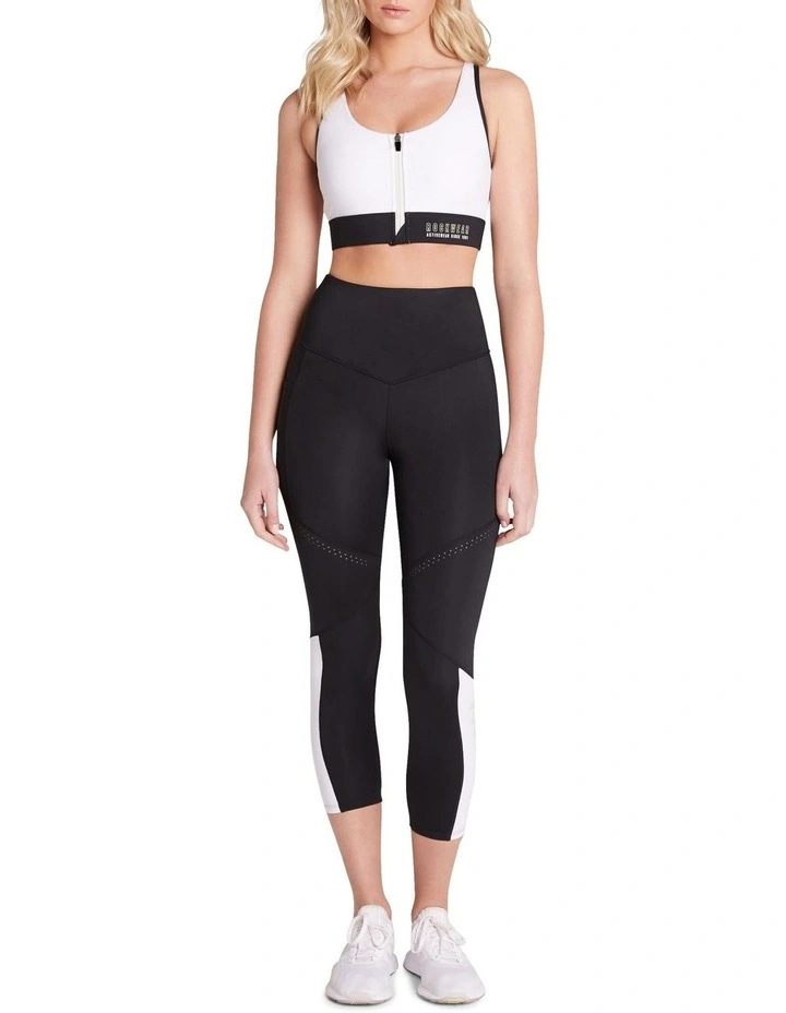 Walk The Line Zip Medium Impact Sports Bra In White 5 Walk The Line Zip Medium Impact Sports Bra In White - Image 5