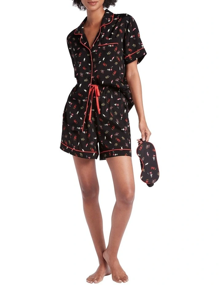 In The Holiday Spirit Pj Set In Black Multi 1 In The Holiday Spirit Pj Set In Black Multi
