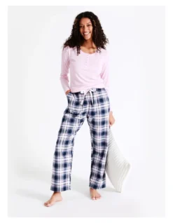 SOHO Flannelette Pyjama Pant In Navy Check