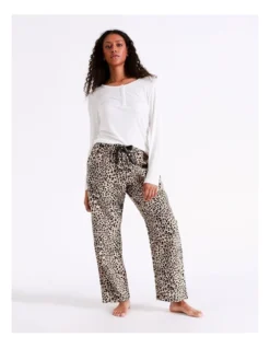 SOHO Flannelette Pyjama Pant In Leopard Print