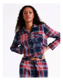 SOHO Flannelette Pyjama Set In Navy Tartan 9 SOHO Flannelette Pyjama Set In Navy Tartan -SOHO Shop 966003760 3 720x928