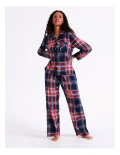 SOHO Flannelette Pyjama Set In Navy Tartan 10 SOHO Flannelette Pyjama Set In Navy Tartan -SOHO Shop 966003760 4 720x928