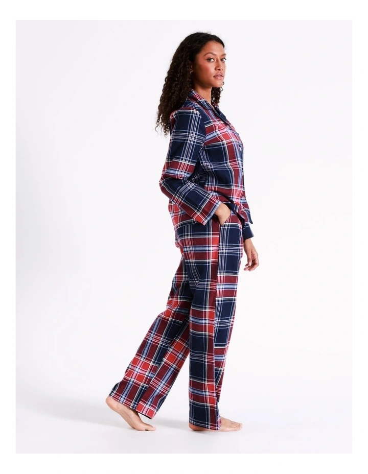 SOHO Flannelette Pyjama Set In Navy Tartan 5 SOHO Flannelette Pyjama Set In Navy Tartan - Image 5