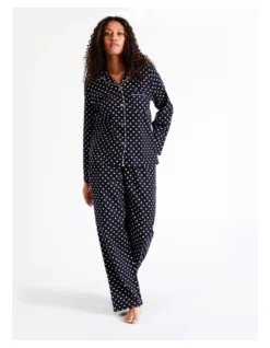 SOHO Flannelette Pyjama Set In Pink Spot
