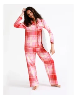SOHO Flannelette Pyjama Set In Red Check