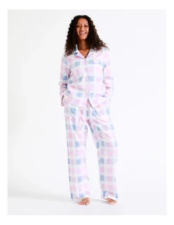 SOHO Flannelette Pyjama Set Large Check In Pink -SOHO Shop 966004120 3 720x928