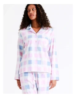 SOHO Flannelette Pyjama Set Large Check In Pink -SOHO Shop 966004120 5 720x928