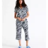 SOHO Hazel Knit Long PJ Set In Zebra Stripe