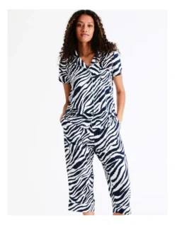 SOHO Hazel Knit Long PJ Set In Zebra Stripe 11 SOHO Hazel Knit Long PJ Set In Zebra Stripe -SOHO Shop 967374820 5 720x928