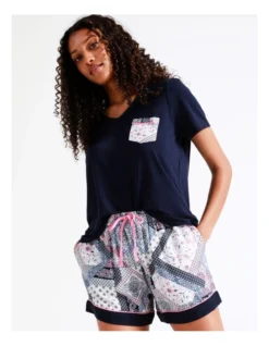 SOHO Jada V-Neck Tee In Navy -SOHO Shop 967375360 7 720x928