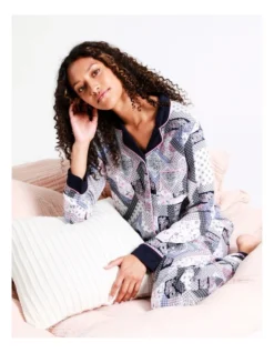 SOHO Jada Viscose Long Sleeve PJ Set In Scarf Print 10 SOHO Jada Viscose Long Sleeve PJ Set In Scarf Print -SOHO Shop 967375450 4 720x928
