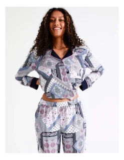 SOHO Jada Viscose Long Sleeve PJ Set In Scarf Print 11 SOHO Jada Viscose Long Sleeve PJ Set In Scarf Print -SOHO Shop 967375450 5 720x928