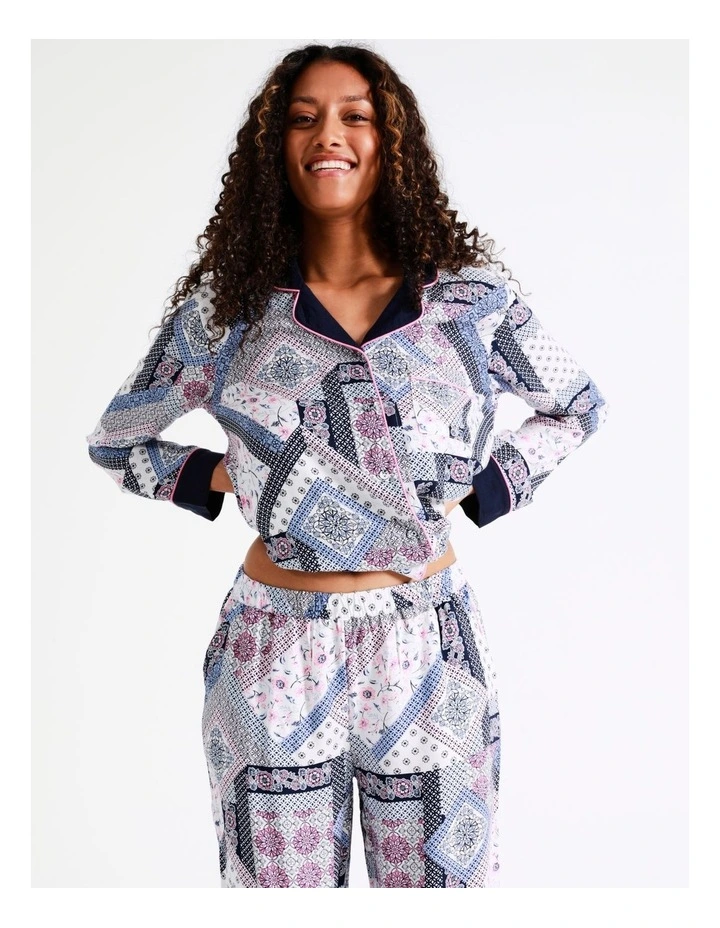 SOHO Jada Viscose Long Sleeve PJ Set In Scarf Print 5 SOHO Jada Viscose Long Sleeve PJ Set In Scarf Print - Image 5