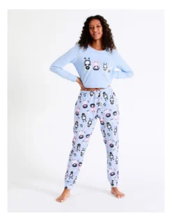SOHO Celia Novelty PJ Pant Babushka Bunny In Blue
