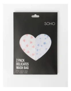 SOHO Wash Bag 2pk In Pink Hearts/Blue Spots