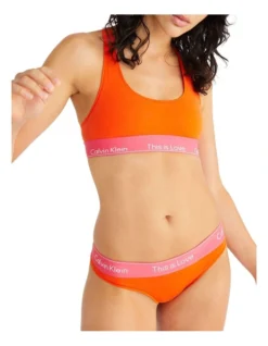 Calvin Klein This Is Love Cotton Tonal Unlined Bralette In Orange -SOHO Shop 968677750 969611320 3 720x928