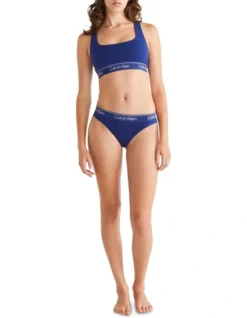 Calvin Klein Athletic Unlined Bralette In Navy -SOHO Shop 968678110 4 720x928