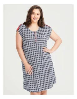 Bamboo Gingham Heart Nightie Navy/white -SOHO Shop 968876020 3 720x928