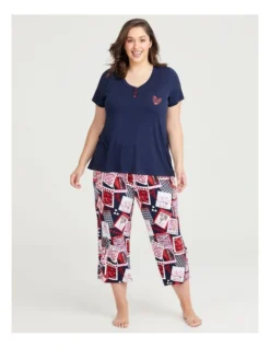 Bamboo Floral Heart Pyjama Top In Navy 7 Bamboo Floral Heart Pyjama Top In Navy -SOHO Shop 968876830 4 720x928