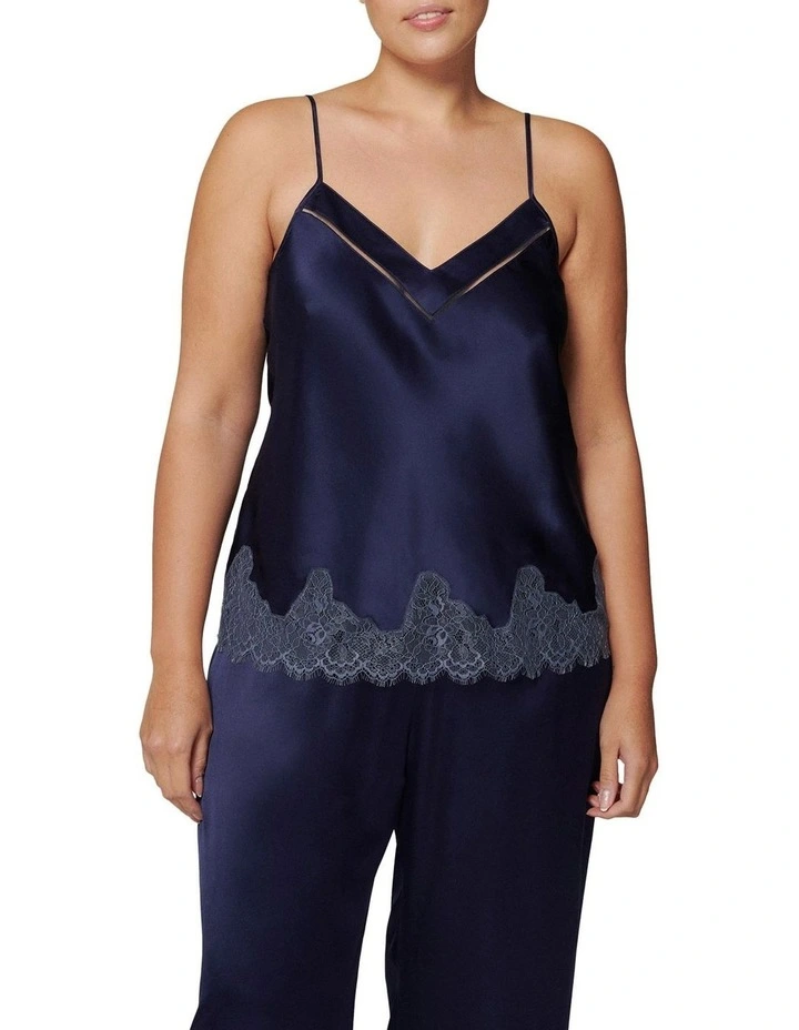 Simone Perele Nocturne Silk Camisole In Blue 1 Simone Perele Nocturne Silk Camisole In Blue