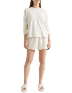 Jersey Pyjama Short In Oat Marle