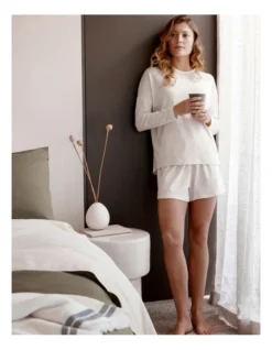 Jersey Pyjama Short In Oat Marle 9 Jersey Pyjama Short In Oat Marle -SOHO Shop 974263150 5 720x928