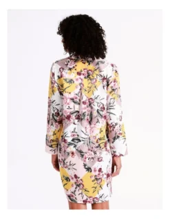 Chloe & Lola Abby Recycled Satin Long Sleeve Nightshirt In Diamond Floral -SOHO Shop 976499020 978024880 6 720x928