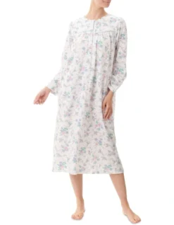 Leona Mid Length Nightie In White