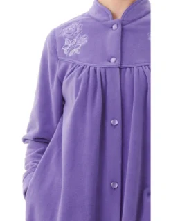 Polar Fleece Mid Button Gown In Purple -SOHO Shop 980349040 980952760 3 720x928