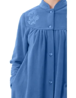 Polar Fleece Mid Button Gown In Blue -SOHO Shop 980349040 980953660 3 720x928